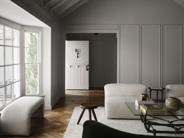 Desain geometris dengan warna monokrom